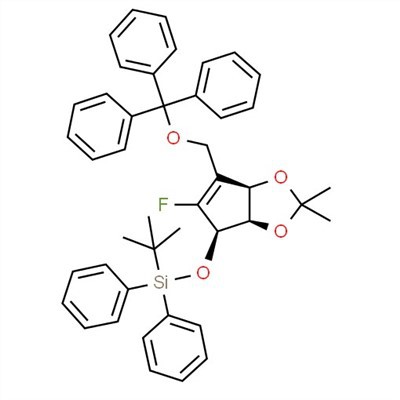 CAS:805245-41-4|Tert-Butil(((3aR,4R,6aR)-5-fluoro-2,2-dimethyl-6-((tritiloxy)methyl)-4,6a-dihydro -3aH-cyclopenta[d][1,3]dioxol-4-il)oksi)difenilsilan